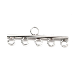 変色しない304ステンレススチールシャンデリア部品リンク  6ループコネクタ  ステンレス鋼色  7.5x27x1.5mm  穴：1.9mm&nbsp;STAS-E044-03P