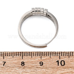 不安を和らげる女性用真鍮マイクロパヴェクリアキュービックジルコニア指輪  プラチナ  7mm  内径：usサイズ9 1/4（19.1mm）&nbsp;RJEW-S624-05P-03