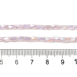 電気メッキガラスビーズセット  ABカラーメッキ  多面カット  コラム  パールピンク  4x2mm  穴：0.9mm  約100個/連  19.29''（49センチメートル）&nbsp;GLAA-P068-AB05
