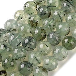 天然石プレナイトビーズ連売り  スムーズなラウンド  12~13mm  穴：1mm  約31個/連  15.16''（38.5センチメートル）&nbsp;G-G474-A01-12mm
