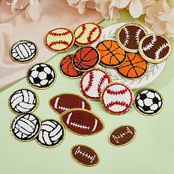 18Pcs 9 Styles Ball Polyester Embroidered Appliques&nbsp;PATC-FH0001-11
