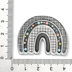 オペークアクリルパーツ  3Dプリント  きらめき力  レインボー  ブラック  31.5x39.5x2mm  穴：1.6mm&nbsp;SACR-P032-01A