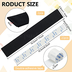 長方形の布製汗止めライナー  帽子用  ブラック  182x28x4mm&nbsp;DIY-WH0632-35A-01