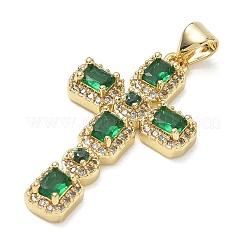 Brass Micro Pave Cubic Zirconia Pendants&nbsp;KK-CBA56EF-32G-04