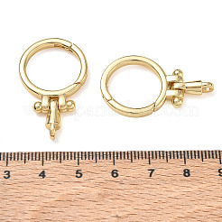 真鍮のスプリングリングの留め金  18KGP本金メッキ  33x20x4.5mm  穴：2mm&nbsp;KK-CBA50B0-35G