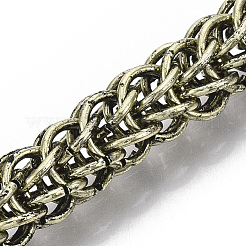 メンズアロイウィートチェーンブレスレット  カニカン付き  ドラゴン  アンティークブロンズ  8-1/2インチ（21.5cm）&nbsp;X-BJEW-T014-09AB