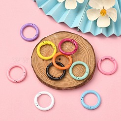 10Pcs 10 Colors Spray Painted Eco-Friendly Alloy Spring Gate Rings&nbsp;FIND-YW0002-27