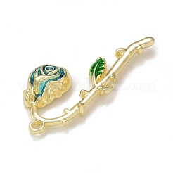 メッキ合金エナメルチャームラック  バラの花のチャーム  ゴールドカラー  ミックスカラー  38.5x19x5mm  穴：1.8mm&nbsp;PALLOY-P291-04G