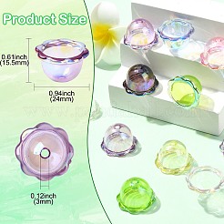 35Pcs 7 Colors UV Plating Acrylic Bead Caps&nbsp;OACR-CJ0002-36