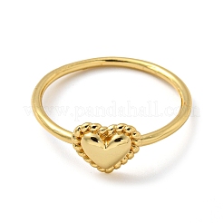 Rack Plating Brass Heart Finger Rings for Women&nbsp;RJEW-C081-04G