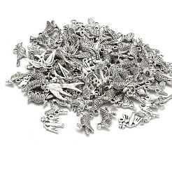 合金のチベット風チャーム  鳥  アンティークシルバー  17~62.5x8~48.5x1~8mm  穴：2~4mm&nbsp;TIBEP-MSMC021-05AS