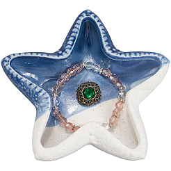 Ocean Themed Ceramic Jewelry Plate&nbsp;AJEW-WH20064-37C