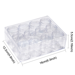 プラスチックビーズ収納ケース  長方形  透明  16x12.2x5.5cm  容量：20ml（0.67液量オンス）  約12個/セット&nbsp;LS-C002Y