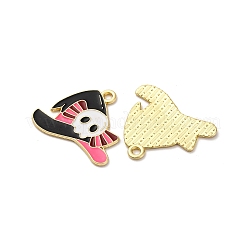 ハロウィンアロイエナメルペンダント  ゴールドカラー  スカル  20x24x1mm  穴：1.6mm&nbsp;STAS-I354-01G-E