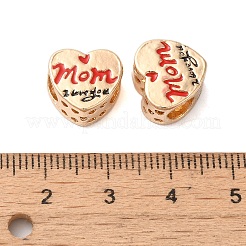 Mother's Day Rack Plating Alloy Enamel European Beads&nbsp;PALLOY-S189-53G