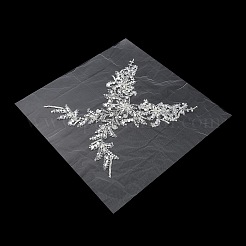 ラインストーンの花のアップリケ  ポリエステル刺繡飾りアクセサリー  クリスタル  540x540x2.5mm  模様：398x362ミリ&nbsp;PATC-WH20008-05