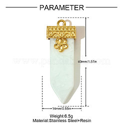 304 Stainless Steel Resin Pendants&nbsp;STAS-OY004-86G