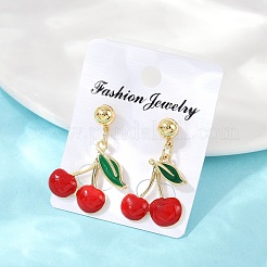 Brass Enamel Stud Earrings&nbsp;EJEW-Q045-05G