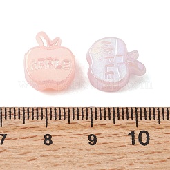 オペークアクリルヨーロピアンビーズ  ABカラーメッキ  リンゴとリンゴという言葉  大穴ビーズ  ミックスカラー  13x11x7.5mm  穴：4mm  約910個/ 500 G&nbsp;OACR-G058-11