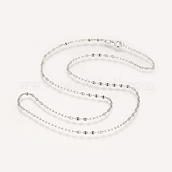 Anti-Tarnish Rhodium Plated 925 Sterling Silver Mariner Link Chain Necklaces&nbsp;STER-L059-13P
