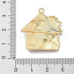 合金エナメルチャーム  ライトゴールド  ハウス  30x27.5x3mm  穴：1.8mm&nbsp;ENAM-R001-01KCG-04