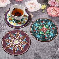 3 Pcs 3 Styles Creative Ethnic Style Silicone Coasters&nbsp;ST-CJ0008-11