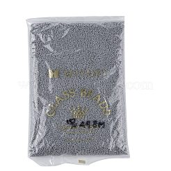 MIYUKIラウンドロカイユビーズ  日本製シードビーズ  15/0  （rr498)不透明セメントグレー  15/0  1.5mm  穴：0.7mm  約250000個/ポンド&nbsp;SEED-G009-RR0498
