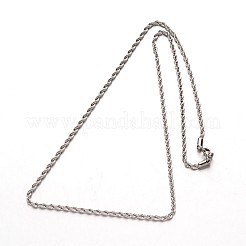 Tarnish Resistant 304 Stainless Steel Rope Chain Necklaces&nbsp;NJEW-M124-09P
