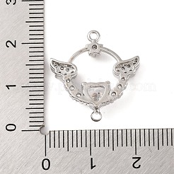 Brass Pave Clear Cubic Zirconia Connector Charms&nbsp;KK-S389-36P