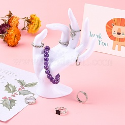 プラスチックリングディスプレイハンドモデル  OKのため  ホワイト  10.5x6.5x15.5cm&nbsp;LS-DIY-I047-04B