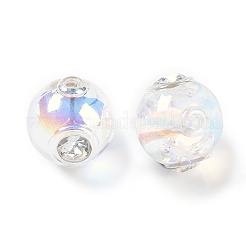 メッキアクリルラインストーンビーズ  ラウンド  クリアAB  17.5x17.5mm  穴：3mm&nbsp;OACR-S145-06
