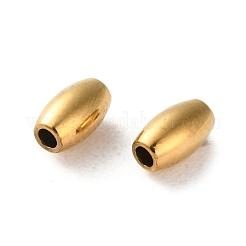 イオンプレーティング（IP）304ステンレスビーズ  オーバル  18KGP本金メッキ  5x3mm  穴：1.2mm&nbsp;STAS-C114-22A-G