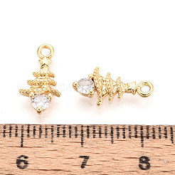 Brass Micro Pave Cubic Zirconia Charms&nbsp;KK-N263-144A-G