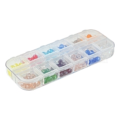 180個12色電気メッキガラスビーズ連売り  ABカラーメッキ  多面カット  ロンデル  ミックスカラー  6x5mm  穴：1mm  15個/カラー&nbsp;EGLA-FS0001-40
