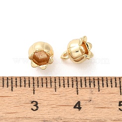 真鍮製チャーム  長持ちメッキ  花  14KGP本金メッキ  7x5.5x6mm  穴：1.2mm&nbsp;KK-Z040-02B