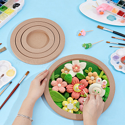 MDF Round Clay Photo Frames&nbsp;AJEW-WH0709-269