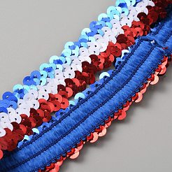 幅広のストレッチスパークリングヘッドバンド  弾性PVCスパンコールアスレチックヘッドバンド  女の子のためのヘアアクセサリー  ブルー  185x28~30x1.5mm&nbsp;MRMJ-WH0077-097C