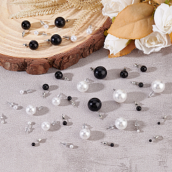 18 Pairs 18 Style ABS Plastic Imitation Pearl Stud Earrings for Women&nbsp;EJEW-AN0002-70