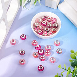 30Pcs Printed Transparent Resin European Beads&nbsp;RESI-TADJ0001-03H