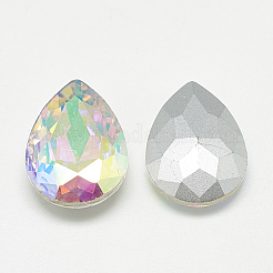 Pointed Back Glass Rhinestone Cabochons&nbsp;RGLA-T081-10x14mm-05