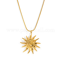 304 Stainless Steel Vintage Sun Spiral Pendant Necklaces for Women&nbsp;WV2737