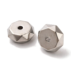 CCBプラスチックビーズ  多角形のフラットラウンド  プラチナ  9.2x4mm  穴：1.7mm&nbsp;CCB-U001-45P