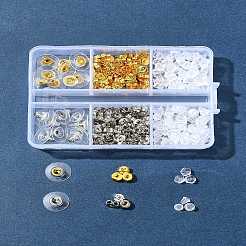 真鍮ピアスキャッチ  プラスチック製のピアスキャッチで  プラチナ·ゴールデン  4~11x4~11x2~7mm  穴：0.5~1mm&nbsp;FIND-FS0003-67