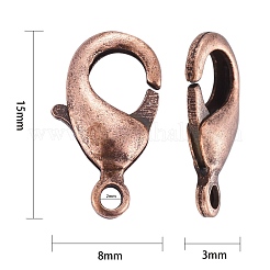 Brass Lobster Claw Clasps&nbsp;KK-903-R-NF