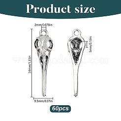 60Pcs Tibetan Style Alloy Pendants for Halloween&nbsp;TIBE-HY0001-12