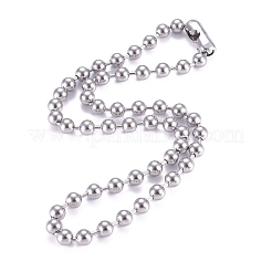 Non-Tarnish 304 Stainless Steel Ball Chain Necklace&nbsp;X-NJEW-G340-05P-03
