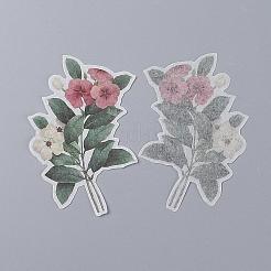 シールステッカー  ラベル貼付絵ステッカー  スクラップブッキング用  子供DIYアートクラフト  アルバム  花柄  7.4x4.8cm  60個/セット&nbsp;DIY-B008-04A