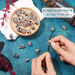 28Pcs 7 Styles Tibetan Style Alloy Beads&nbsp;TIBEB-TA0001-30