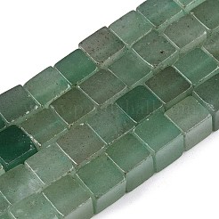 天然石グリーンアベンチュリンビーズ連売り  キューブ  8~10x8~10x8~9mm  穴：1.2mm  約47~49個/連  15.35~15.79''（39~40.1センチメートル）&nbsp;G-T139-8x8-36A