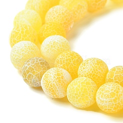 天然石クラック瑪瑙ビーズ連売り  染め  ラウンド  グレードA  ゴールド  8mm  穴：1mm  約50個/連  14インチ&nbsp;G-G055-8mm-6